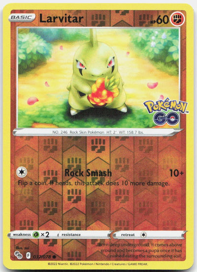 Larvitar 037/078 Common Pokemon GO Pokemon Reverse Holo Near Mint