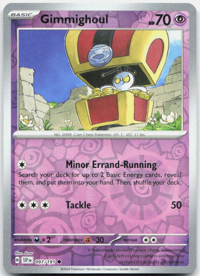 Gimmighoul Reverse Holo Common SV08: Surging Sparks 097/191 NM