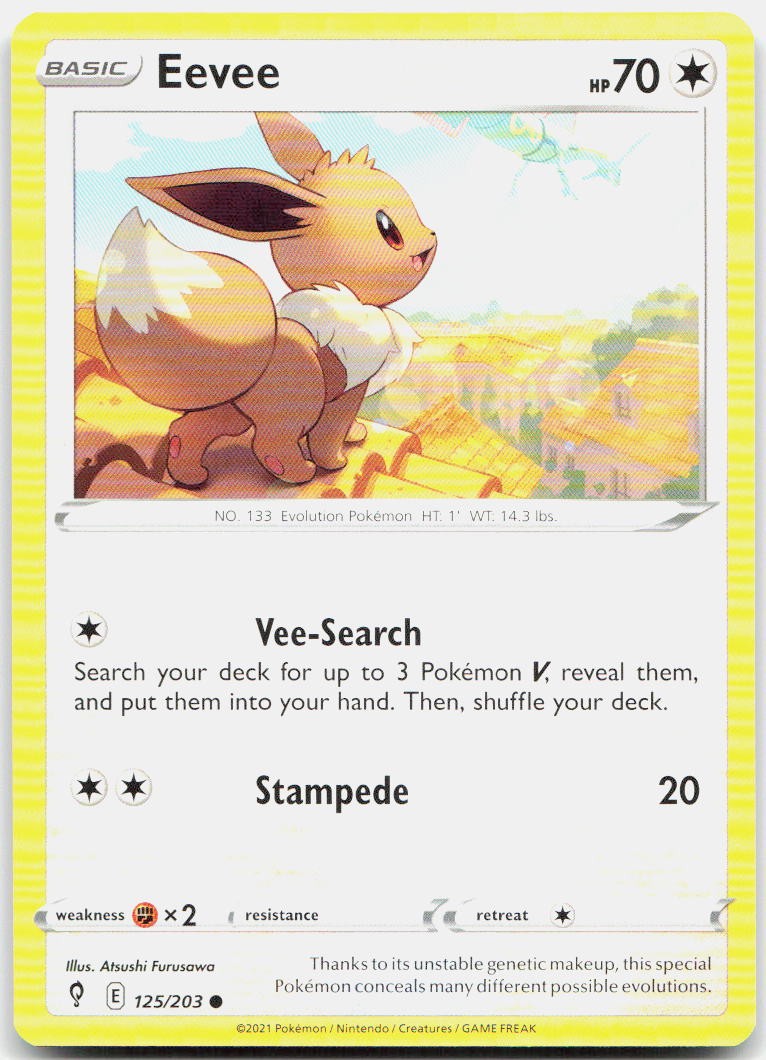 Eevee 125/203 Common Evolving Skies Pokemon Near Mint