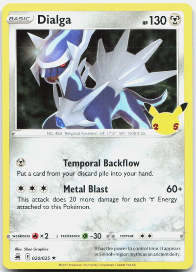 Dialga 020/025 Rare Celebrations Pokemon Holo Near Mint