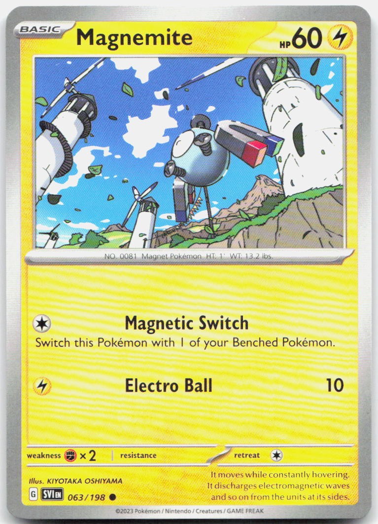 Magnemite 063/198 Common Scarlet & Violet Pokemon Near Mint
