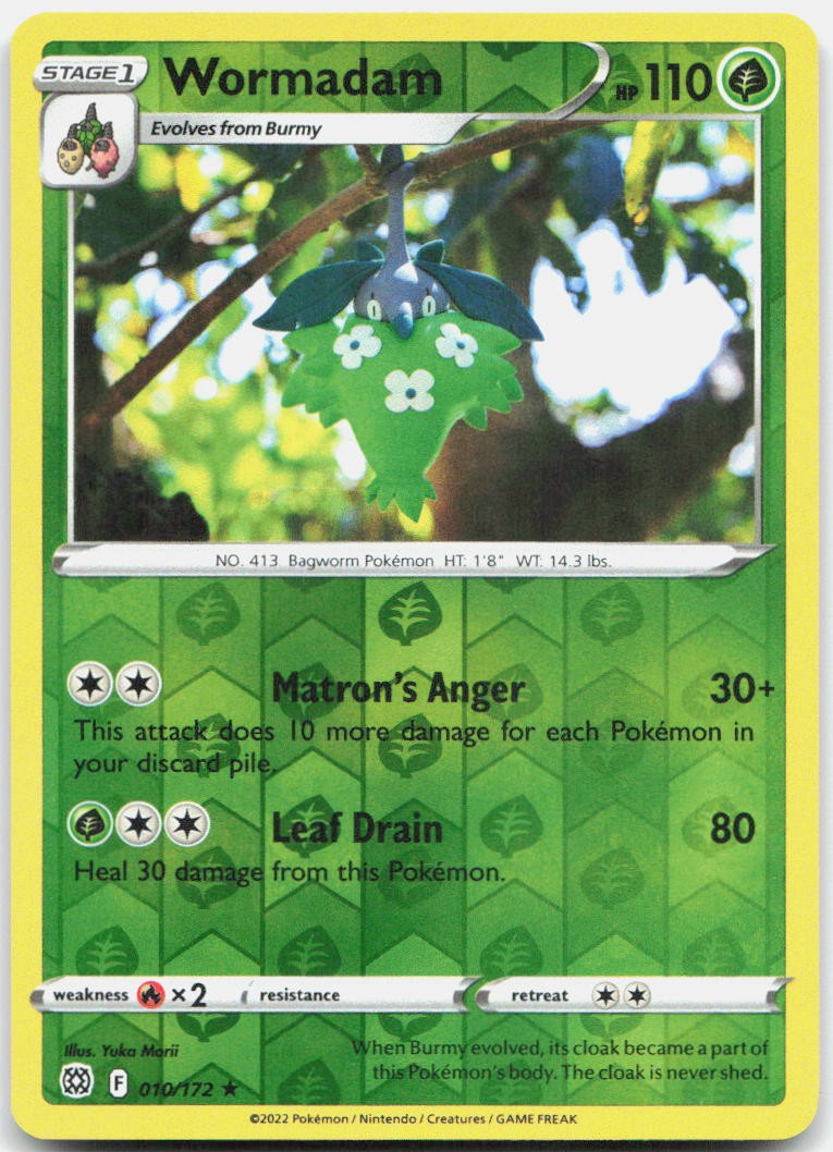 Wormadam 010/172 Rare Brilliant Stars Pokemon Reverse Holo Near Mint