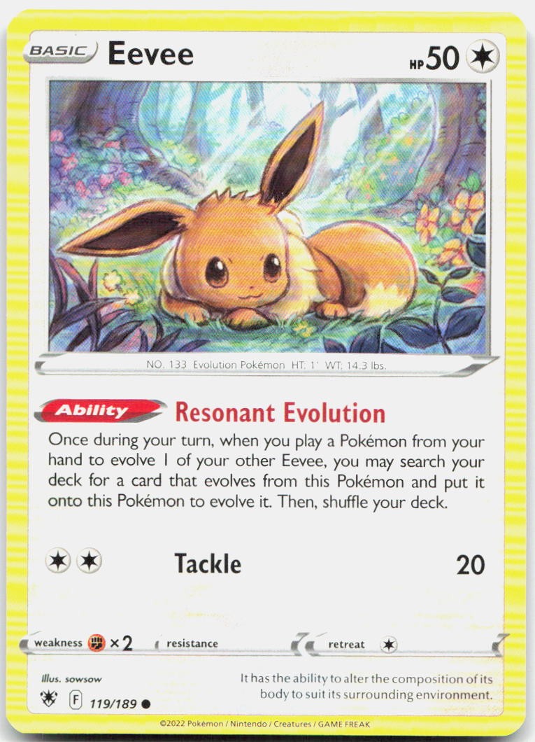 Eevee 119/189 Common Astral Radiance Pokemon Near Mint