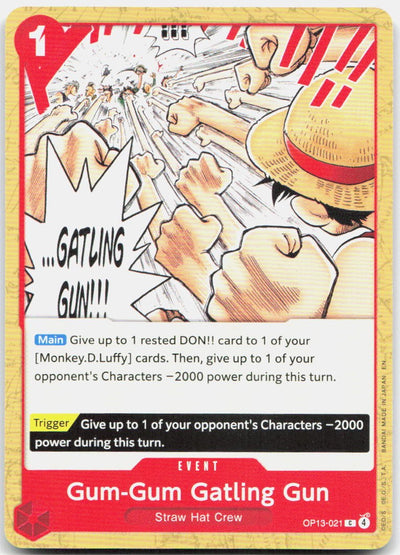 Gum-Gum Gatling Gun C Carrying On His Will OP13-021 NM