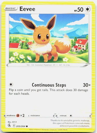 Eevee 205/264 Common Fusion Strike Pokemon Near Mint