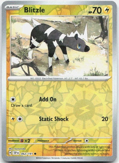 Blitzle Reverse Holo Common SV08: Surging Sparks 062/191 NM