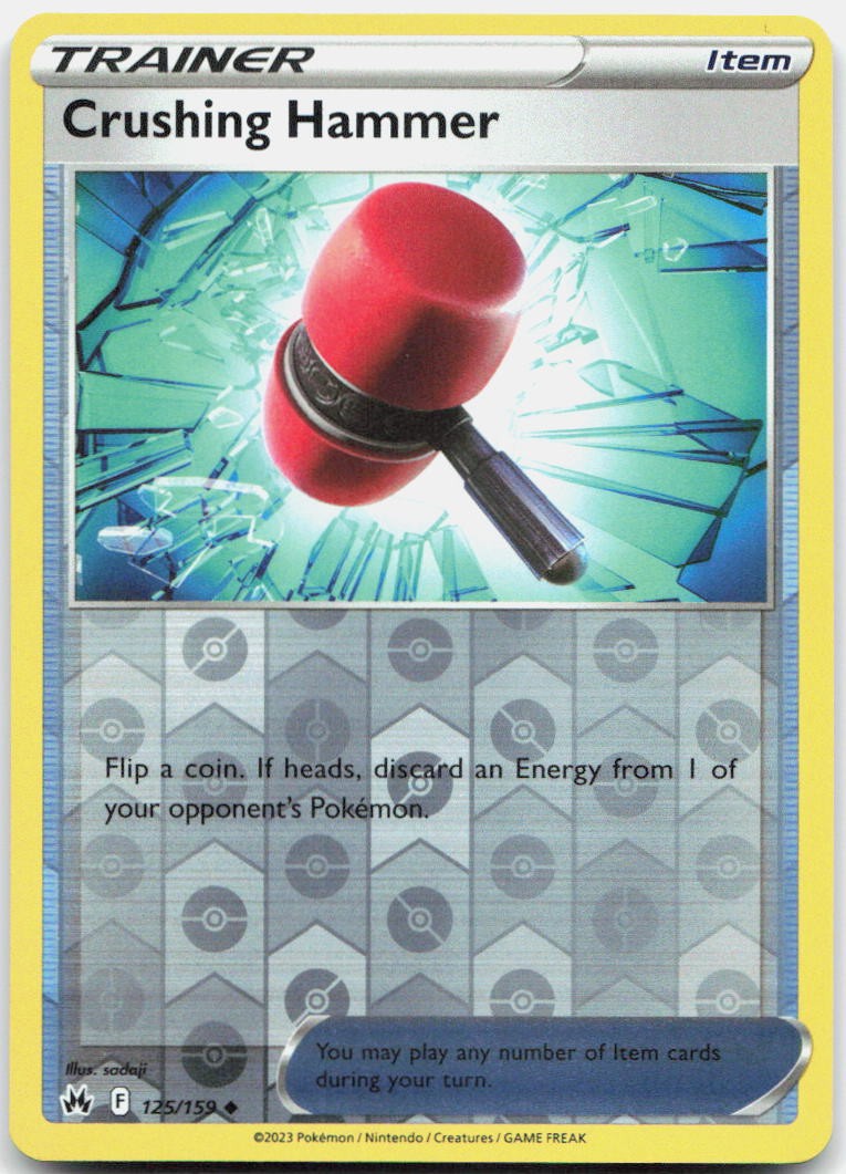 Crushing Hammer 125/159 Uncommon Crown Zenith Pokemon Reverse Holo Near Mint