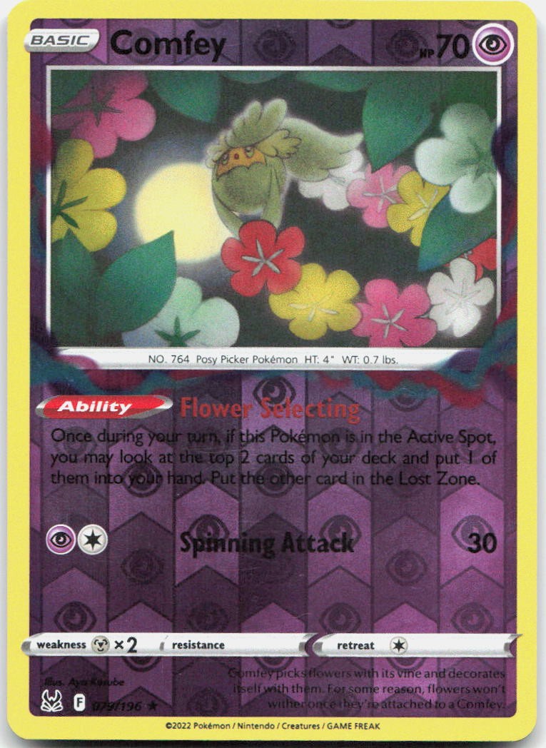Comfey 079/196 Rare Lost Origin Pokemon Reverse Holo Near Mint