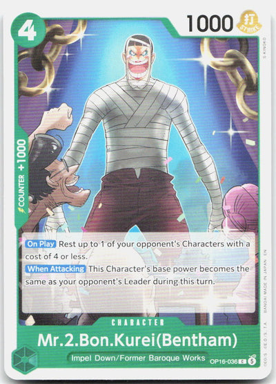 Mr.2.Bon.Kurei(Bentham) (036) C The Time of Battle OP16-036 NM