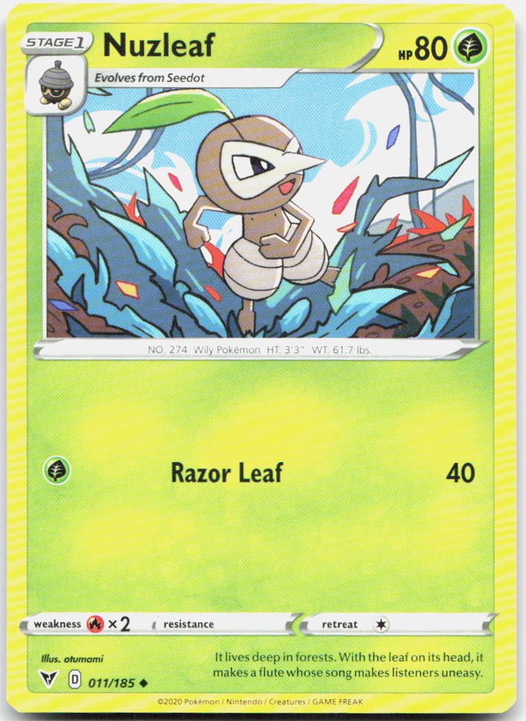 Nuzleaf 011/185 Uncommon Vivid Voltage Pokemon Near Mint