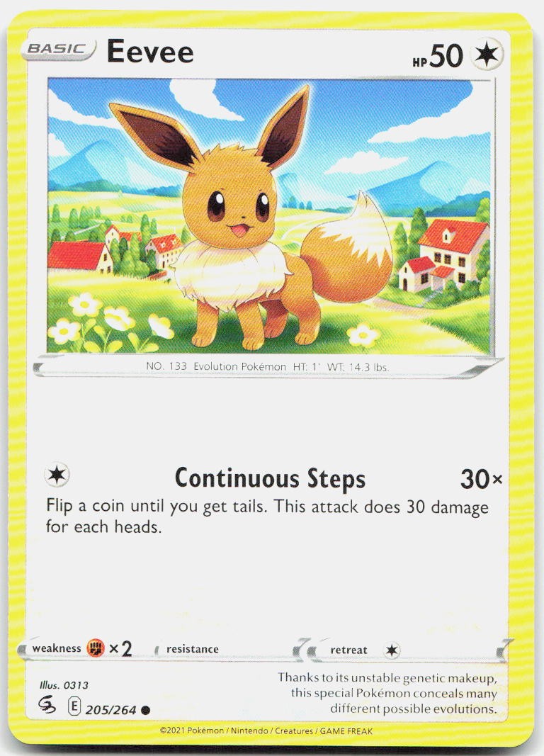 Eevee 205/264 Common Fusion Strike Pokemon Near Mint