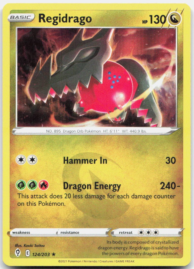 Regidrago 124/203 Holo Rare Evolving Skies Pokemon Near Mint