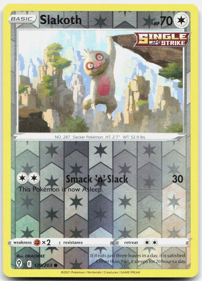 Slakoth Reverse Holo Common SWSH07: Evolving Skies 129/203 NM