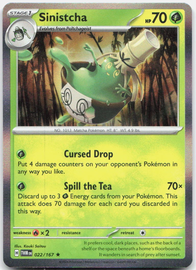 Sinistcha 022/167 Rare Twilight Masquerade Pokemon Holo Near Mint