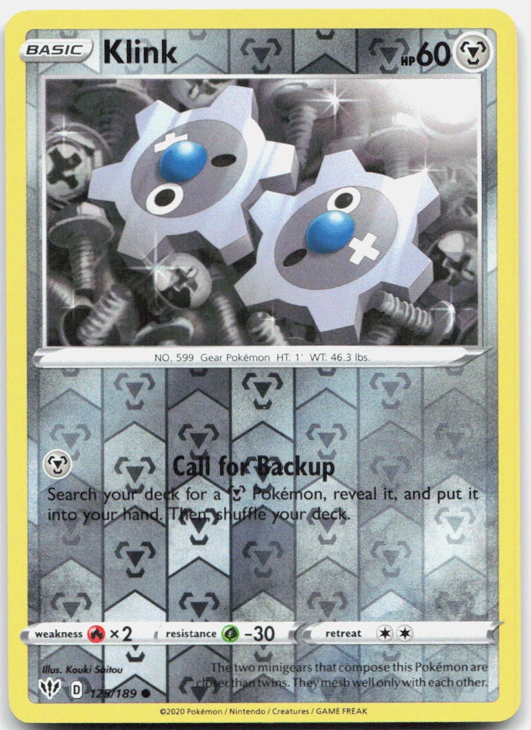 Klink Reverse Holo Common SWSH03: Darkness Ablaze 125/189 NM