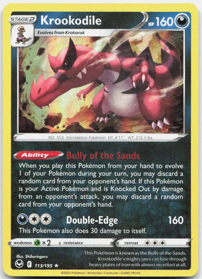 Krookodile 113/195 Holo Rare Silver Tempest Pokemon Near Mint