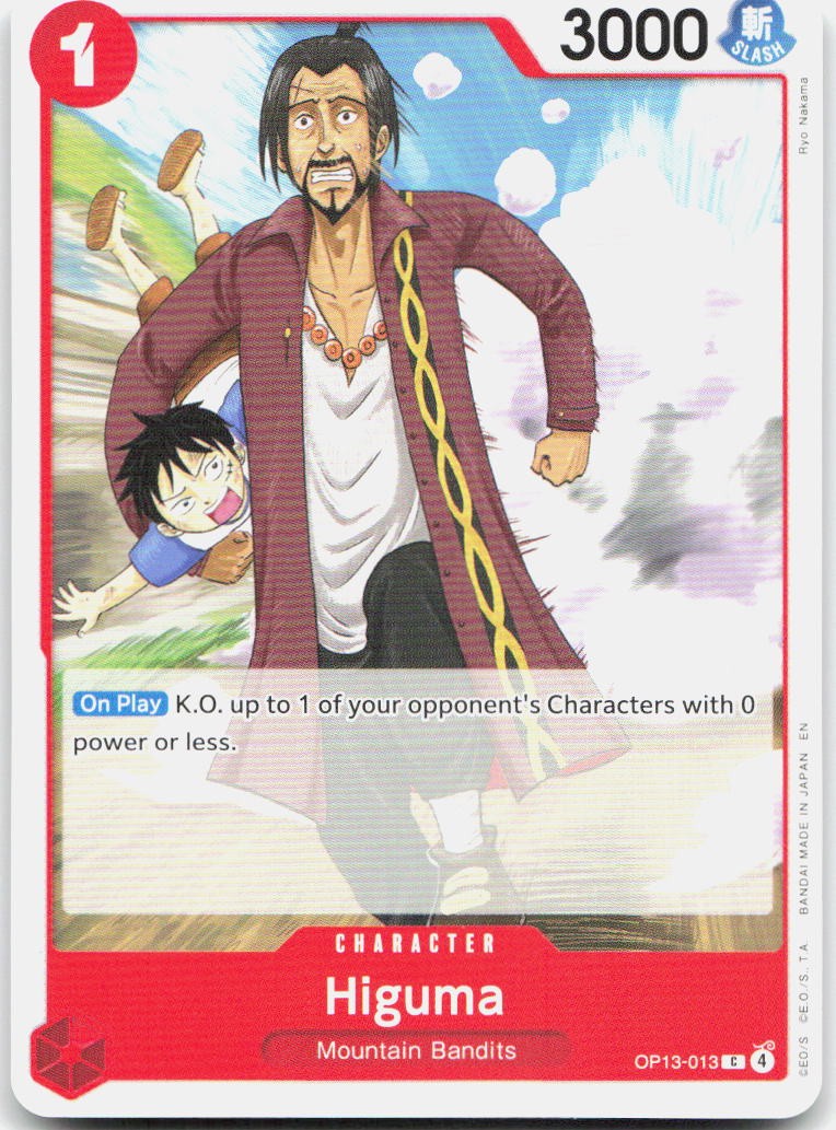 Higuma C Carrying On His Will: 3rd Anniversary Tournament Cards OP13-013 NM