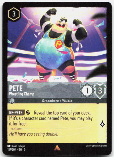Pete - Wrestling Champ Rare Shimmering Skies 187/204 NM