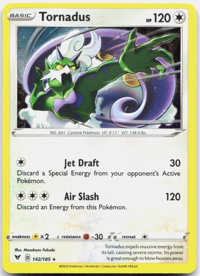 Tornadus 142/185 Holo Rare Vivid Voltage Pokemon Near Mint