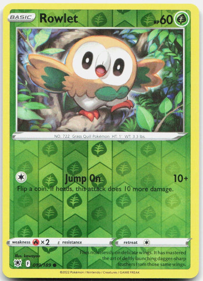 Rowlet Reverse Holo Common SWSH10: Astral Radiance 019/189 NM