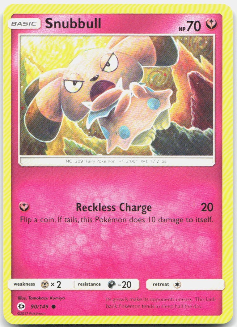 Snubbull 90/149 Common SM Base Set Pokemon Near Mint