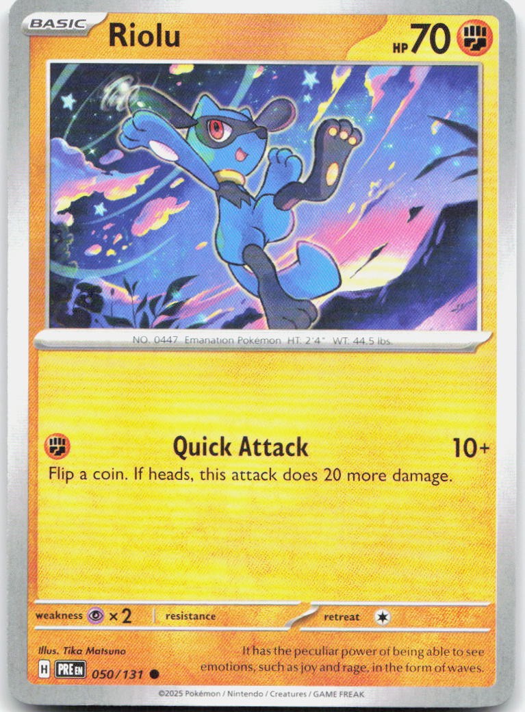 Riolu 050/131 Common Prismatic Evolutions Pokemon Near Mint