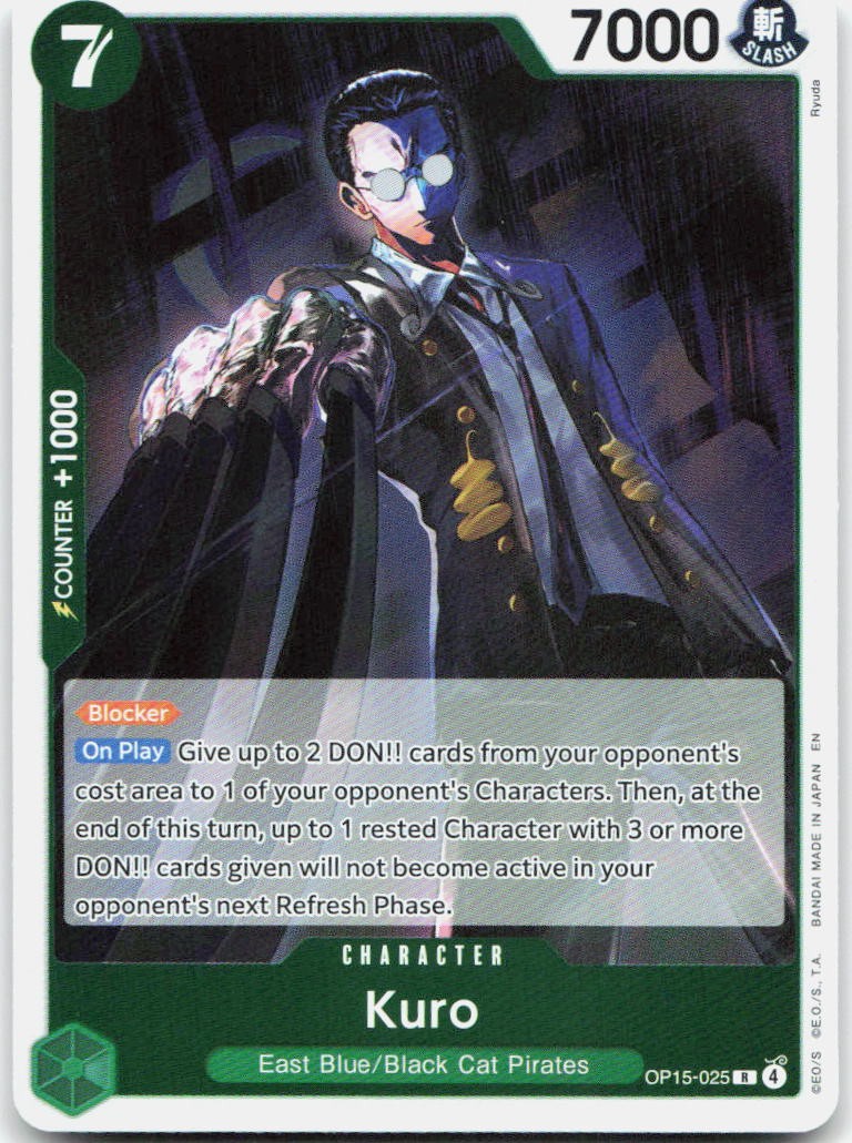 Kuro OP15-025 Rare Adventure on Kami's Island One Piece Foil Near Mint