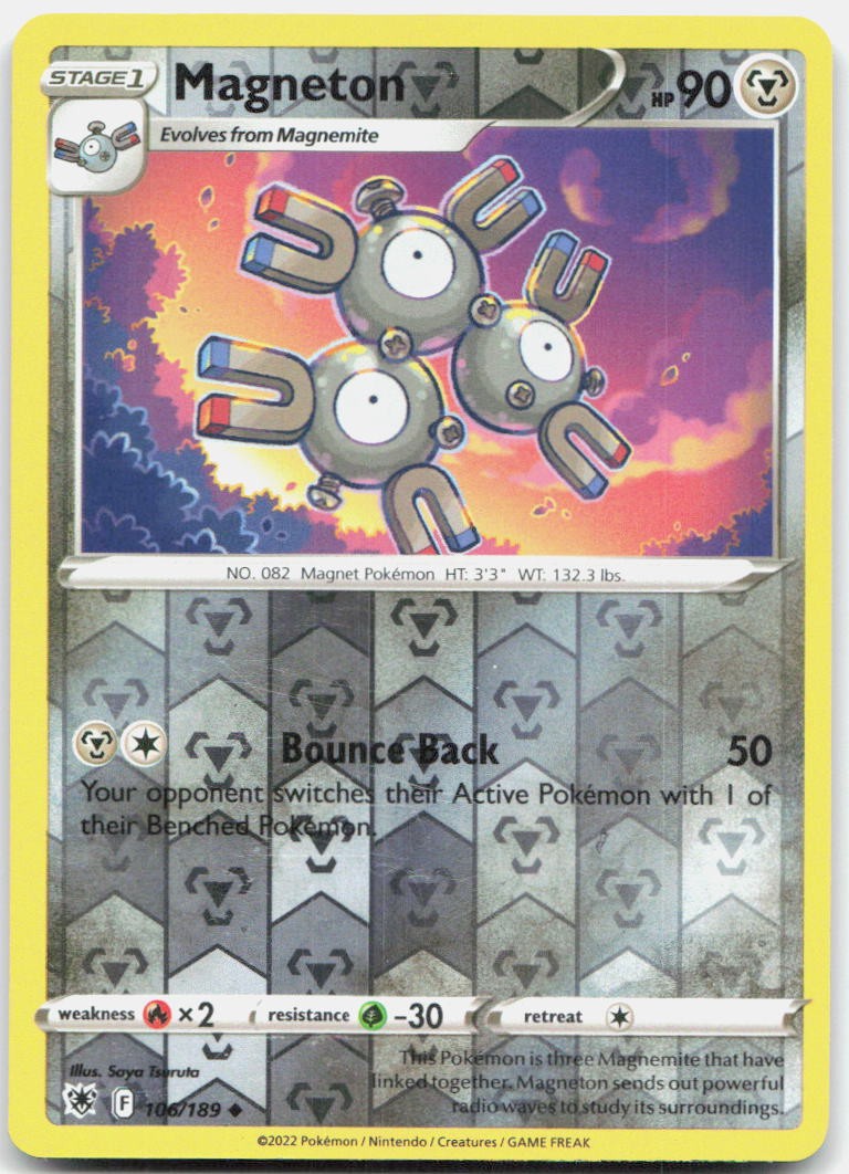 Magneton 106/189 Uncommon Astral Radiance Pokemon Reverse Holo Near Mint