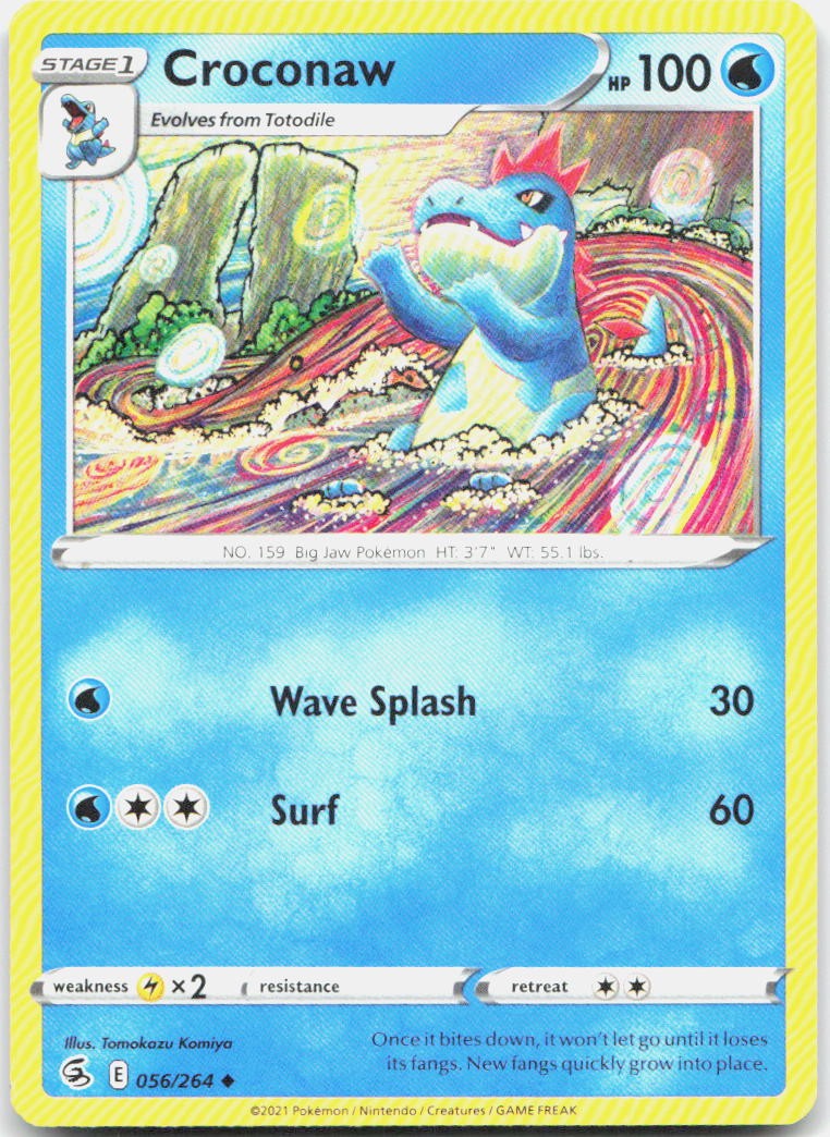 Croconaw 056/264 Uncommon Fusion Strike Pokemon Near Mint