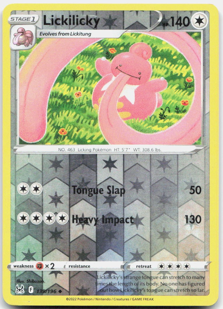 Lickilicky Reverse Holo Uncommon SWSH11: Lost Origin 139/196 NM