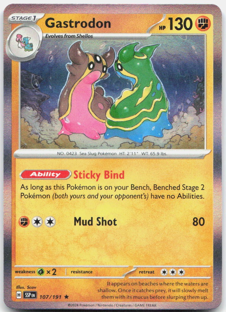 Gastrodon 107/191 Rare Surging Sparks Pokemon Holo Near Mint