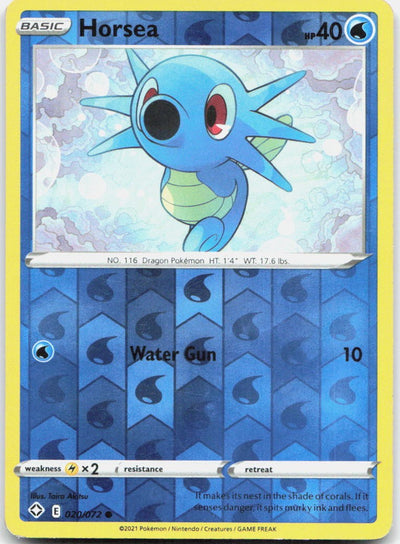 Horsea 020/072 Common Shining Fates Pokemon Reverse Holo Near Mint