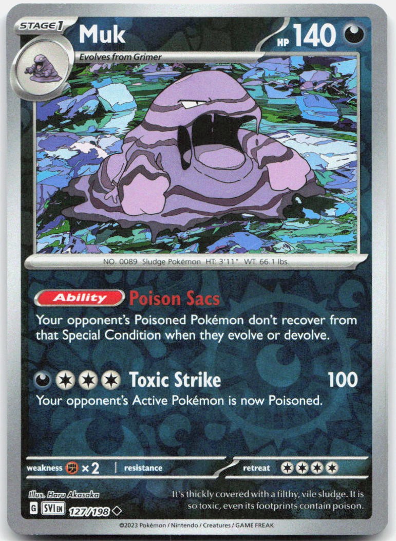Muk Reverse Holo Uncommon SV01: Scarlet & Violet Base Set 127/198 NM