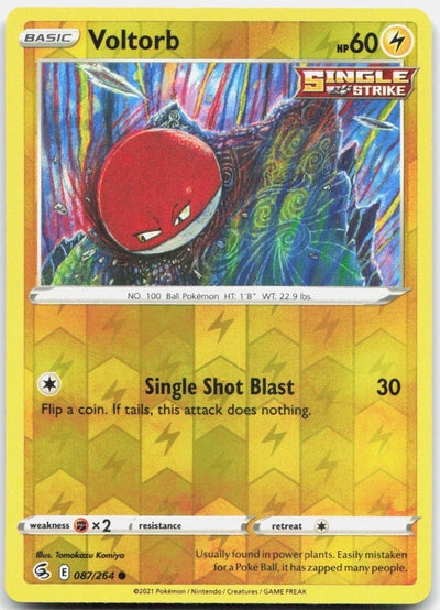 Voltorb 087/264 Common Fusion Strike Pokemon Reverse Holo Near Mint