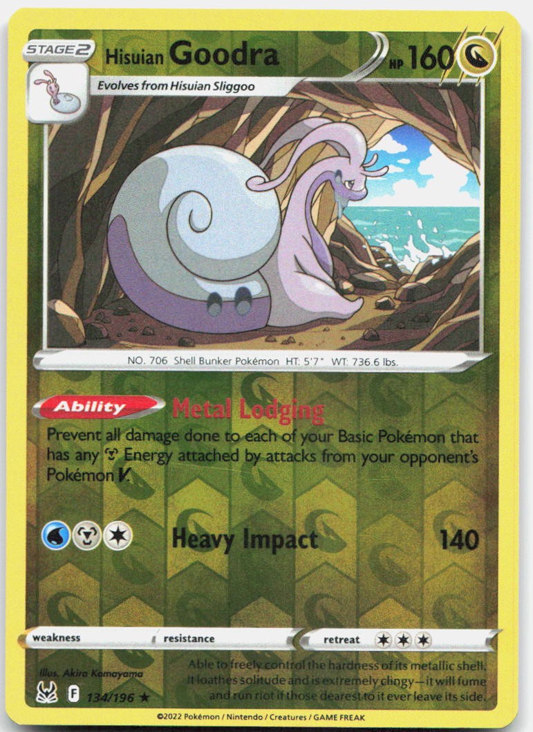 Hisuian Goodra Reverse Holo Holo Rare SWSH11: Lost Origin 134/196 NM