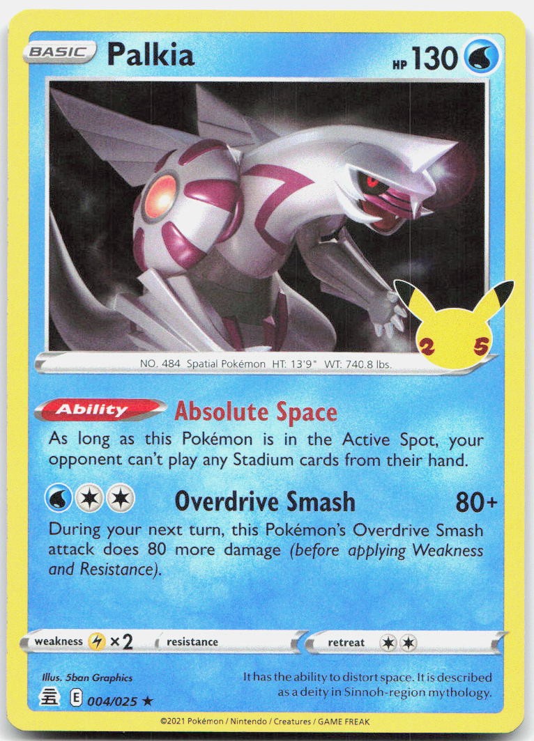 Palkia 004/025 Rare Celebrations Pokemon Holo Near Mint