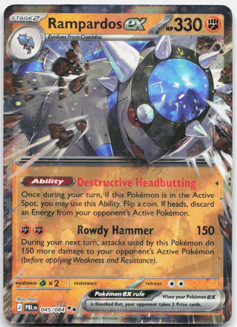 Rampardos ex Holo Double Rare ME05: Pitch Black 045/084 NM