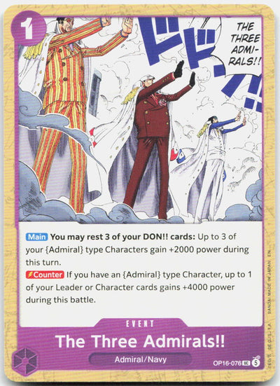 The Three Admirals!! UC The Time of Battle OP16-076 NM