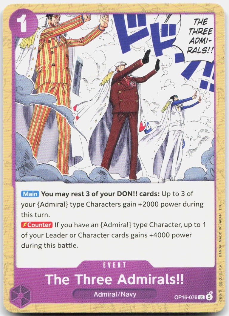 The Three Admirals!! UC The Time of Battle OP16-076 NM