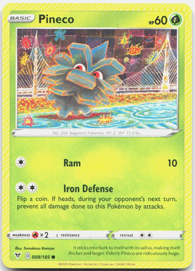 Pineco 008/185 Common Vivid Voltage Pokemon Near Mint