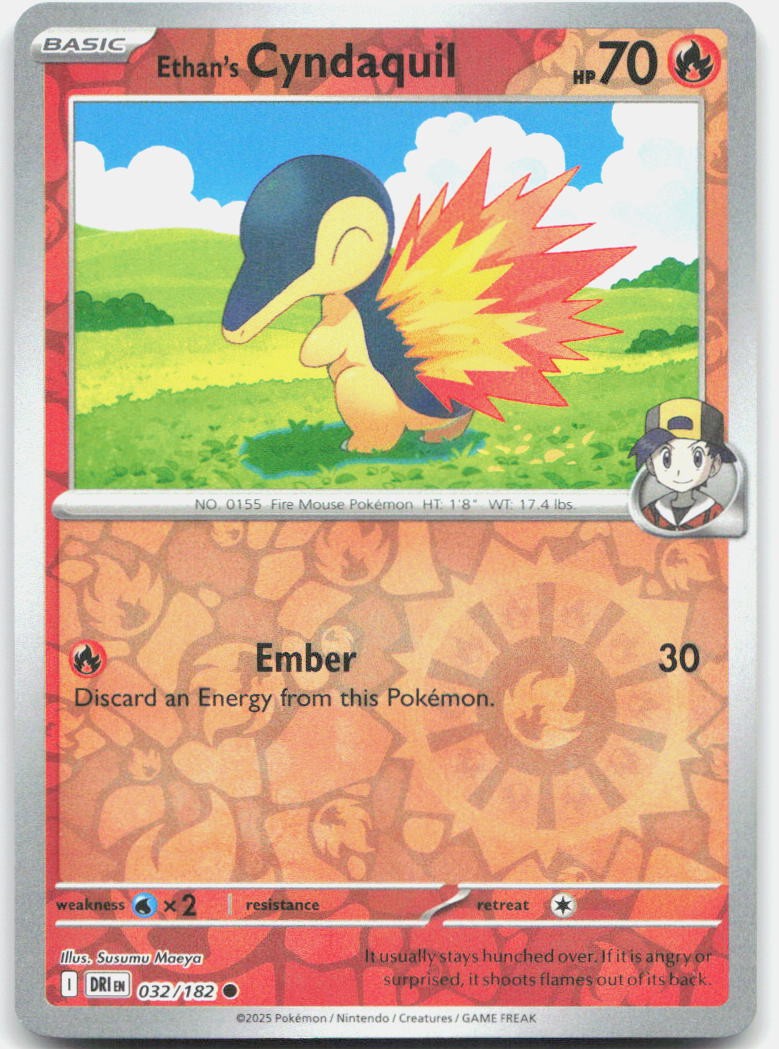 Ethan's Cyndaquil Reverse Holo Common SV10: Destined Rivals 032/182 NM