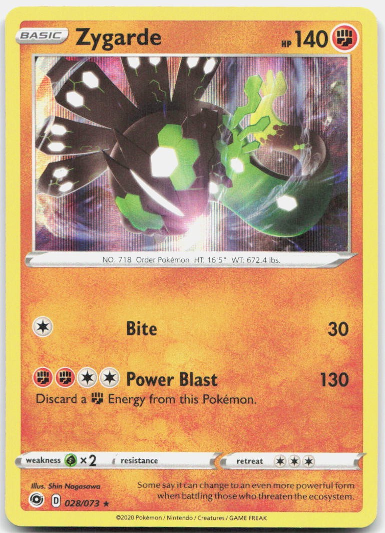 Zygarde 028/073 Holo Rare Champion's Path Pokemon Holo Near Mint