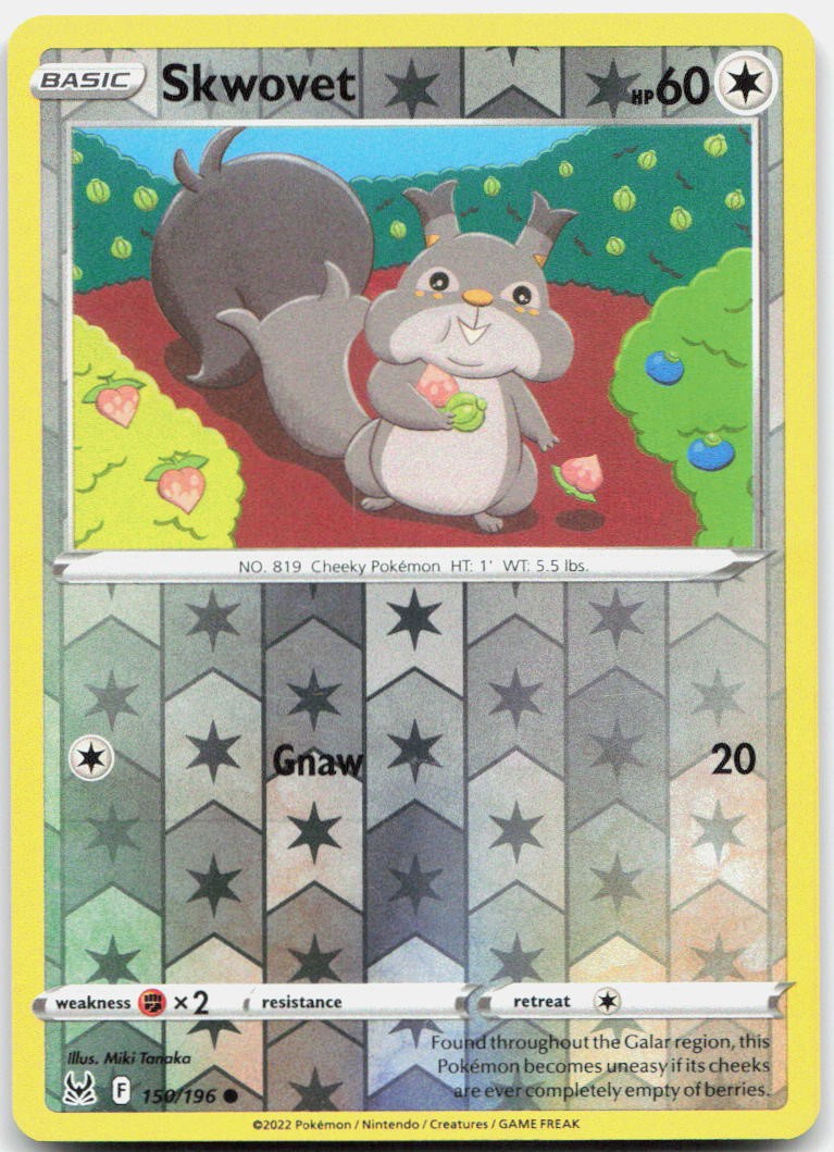 Skwovet Reverse Holo Common SWSH11: Lost Origin 150/196 NM