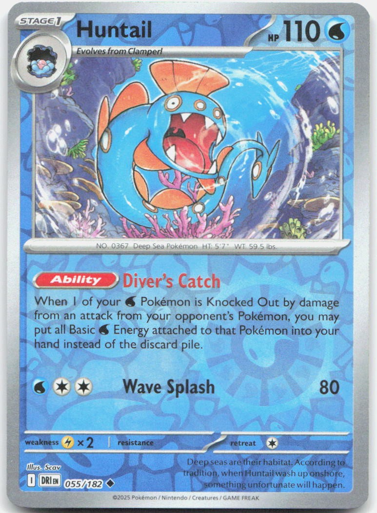 Huntail Reverse Holo Uncommon SV10: Destined Rivals 055/182 NM