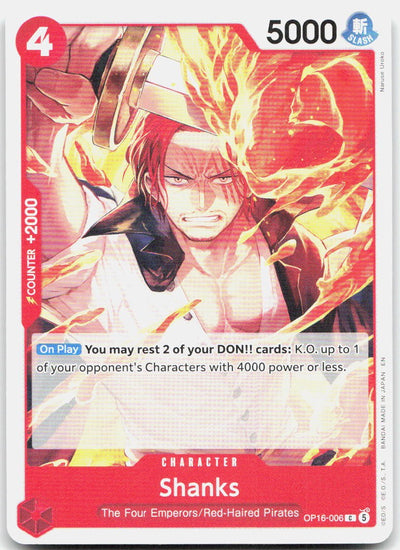 Shanks C The Time of Battle OP16-006 NM