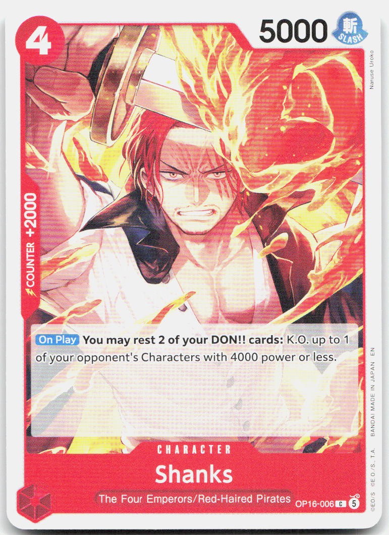 Shanks C The Time of Battle OP16-006 NM