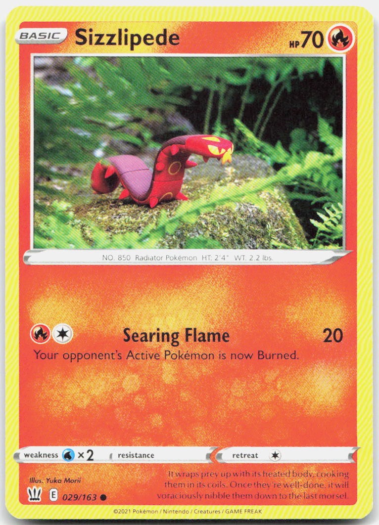 Sizzlipede 029/163 Common Battle Styles Pokemon Near Mint