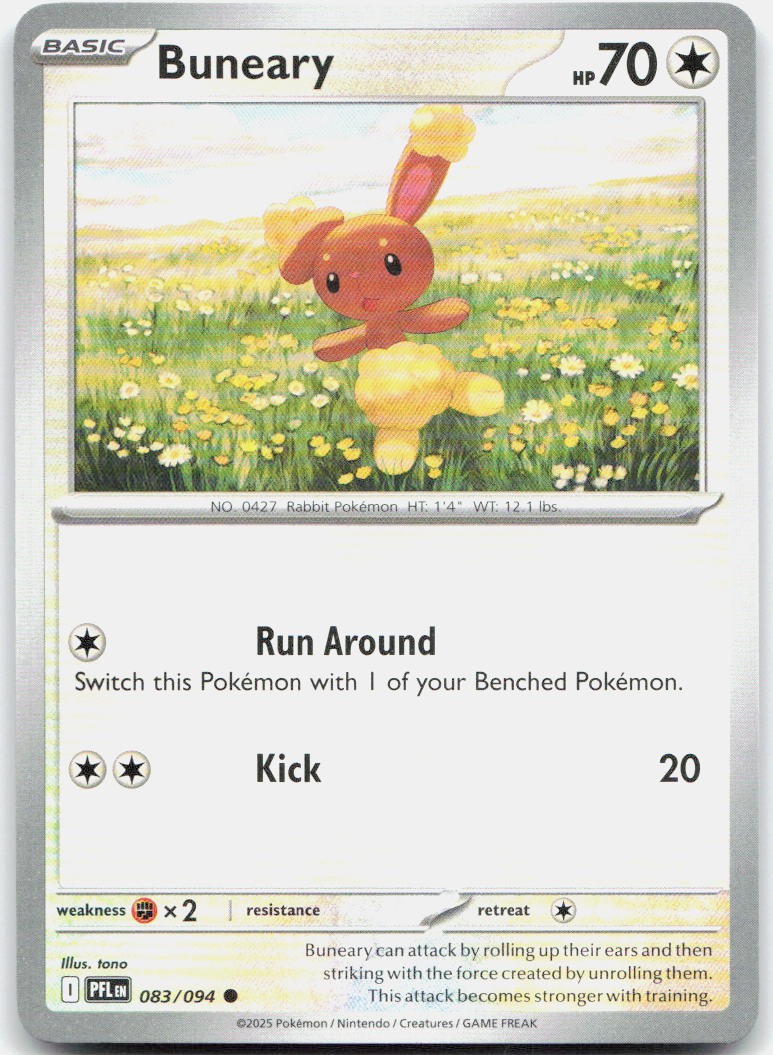 Buneary 083/094 Common Phantasmal Flames Pokemon Near Mint