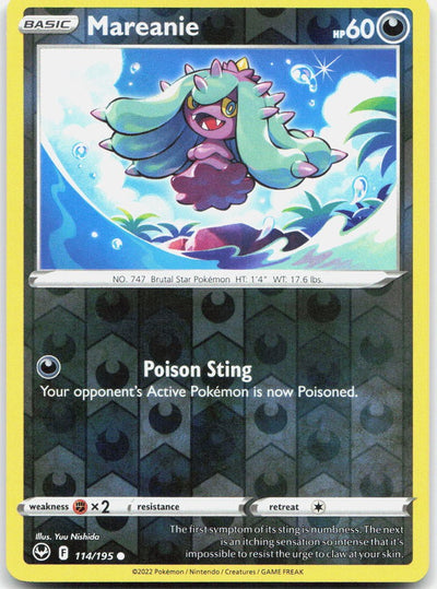 Mareanie Reverse Holo Common SWSH12: Silver Tempest 114/195 NM