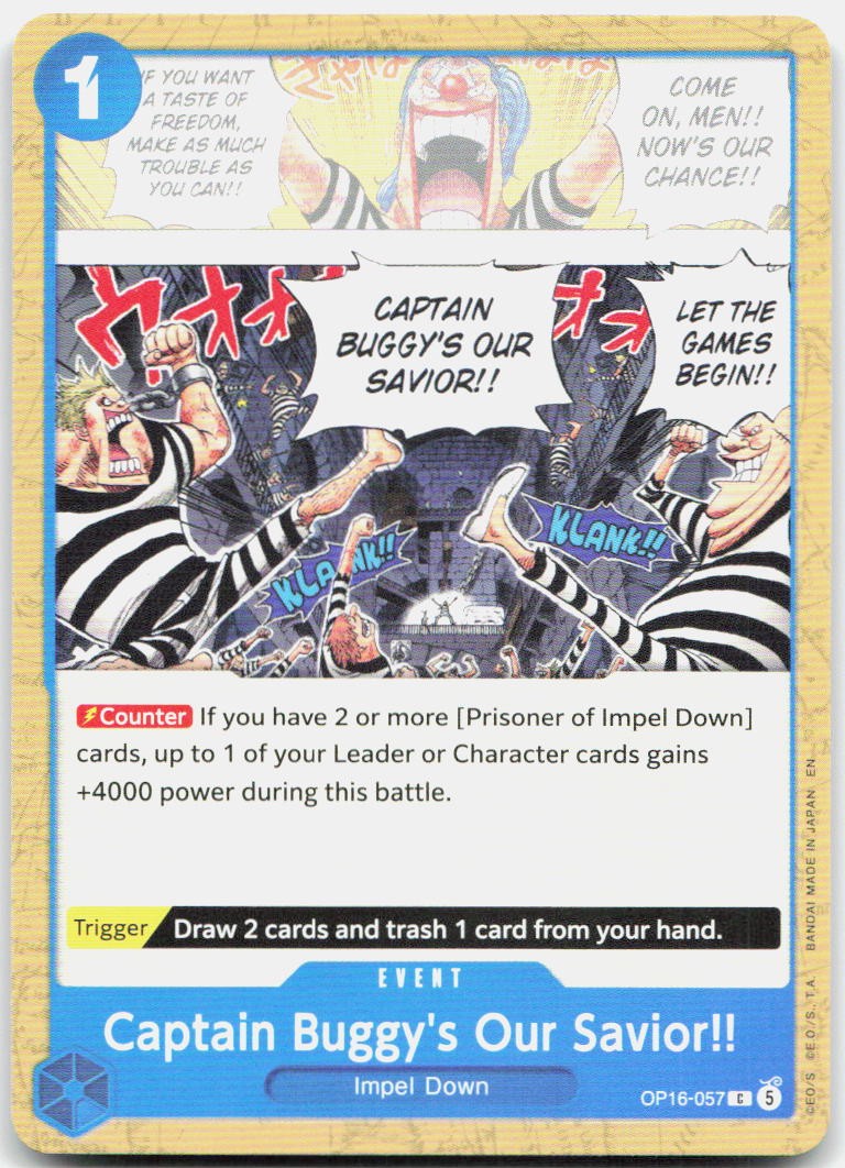Captain Buggy's Our Savior!! C The Time of Battle OP16-057 NM
